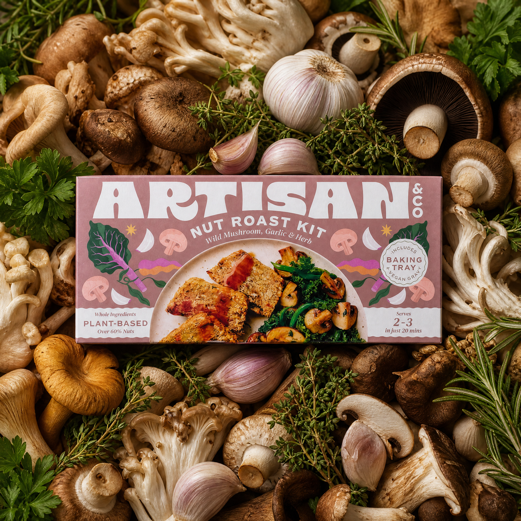 Wild Mushroom, Garlic & Herb Nut Roast - 6 x 212g
